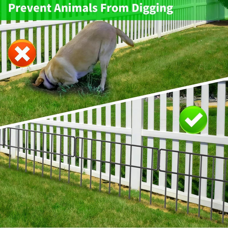 HIHADUUM 30Ft(L) X 13Inch(H) Animal Barrier Fence - 21 Pack Garden Fence Animal Barrier Garden Border, Rustproof Metal Fencing Panels, No Dig Fence Panels Defense for Dogs, Rabbits, Outdoor Patio - Image 4